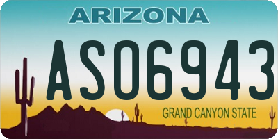 AZ license plate ASO6943