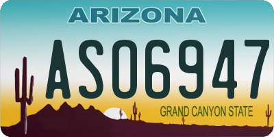 AZ license plate ASO6947