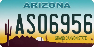 AZ license plate ASO6956