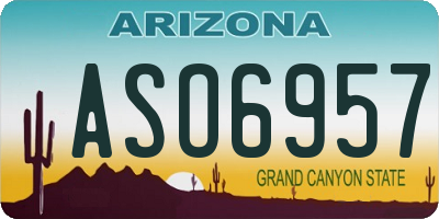 AZ license plate ASO6957