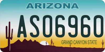 AZ license plate ASO6960