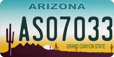 AZ license plate ASO7033