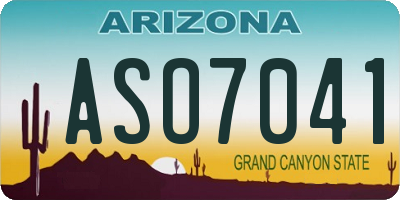 AZ license plate ASO7041