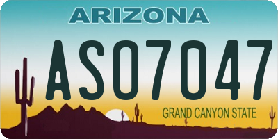 AZ license plate ASO7047