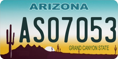 AZ license plate ASO7053