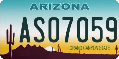 AZ license plate ASO7059