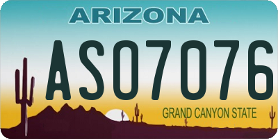 AZ license plate ASO7076