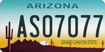 AZ license plate ASO7077