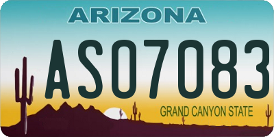 AZ license plate ASO7083