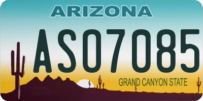 AZ license plate ASO7085