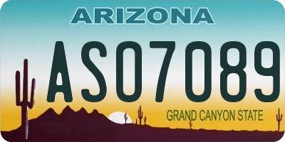 AZ license plate ASO7089