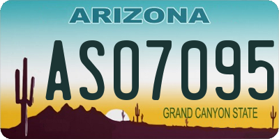 AZ license plate ASO7095