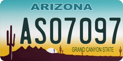 AZ license plate ASO7097