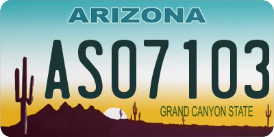 AZ license plate ASO7103