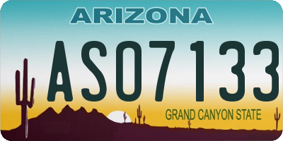 AZ license plate ASO7133