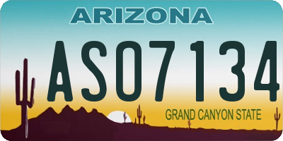AZ license plate ASO7134