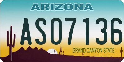 AZ license plate ASO7136