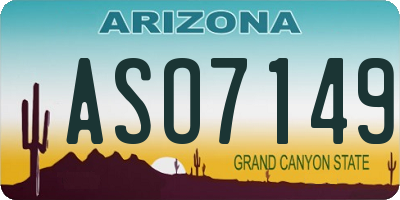 AZ license plate ASO7149