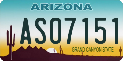 AZ license plate ASO7151