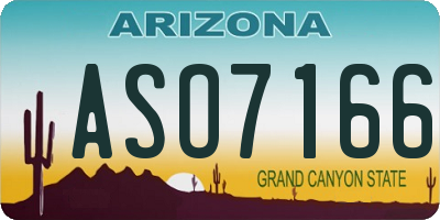 AZ license plate ASO7166