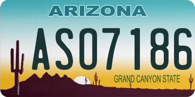 AZ license plate ASO7186