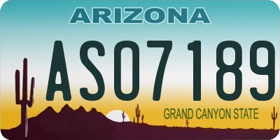 AZ license plate ASO7189