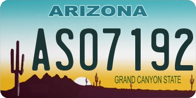 AZ license plate ASO7192
