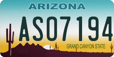 AZ license plate ASO7194