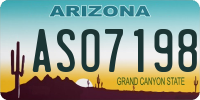 AZ license plate ASO7198