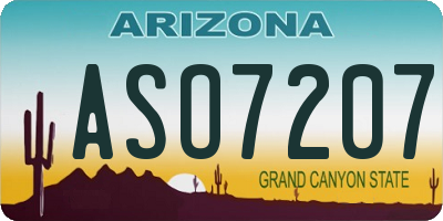 AZ license plate ASO7207
