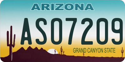 AZ license plate ASO7209