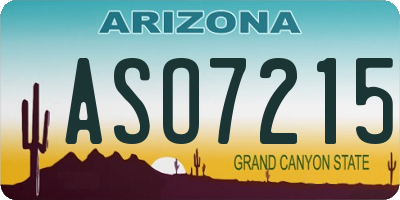 AZ license plate ASO7215
