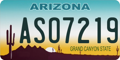 AZ license plate ASO7219