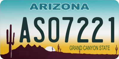 AZ license plate ASO7221
