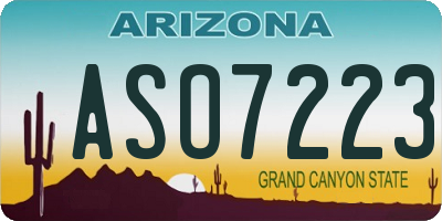 AZ license plate ASO7223