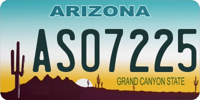 AZ license plate ASO7225