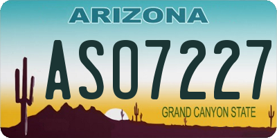 AZ license plate ASO7227