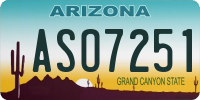 AZ license plate ASO7251