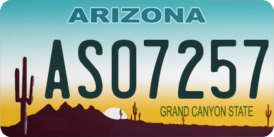AZ license plate ASO7257