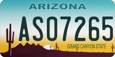 AZ license plate ASO7265