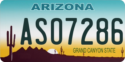 AZ license plate ASO7286