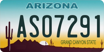 AZ license plate ASO7291
