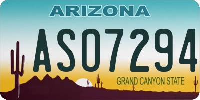 AZ license plate ASO7294