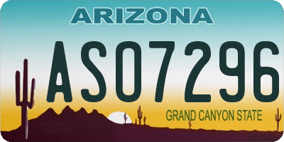 AZ license plate ASO7296