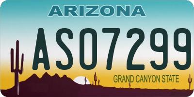 AZ license plate ASO7299