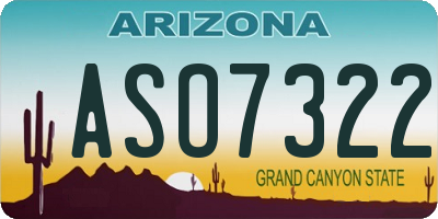 AZ license plate ASO7322