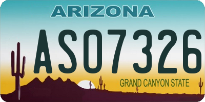 AZ license plate ASO7326
