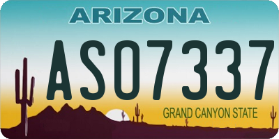 AZ license plate ASO7337