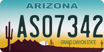 AZ license plate ASO7342