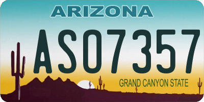 AZ license plate ASO7357